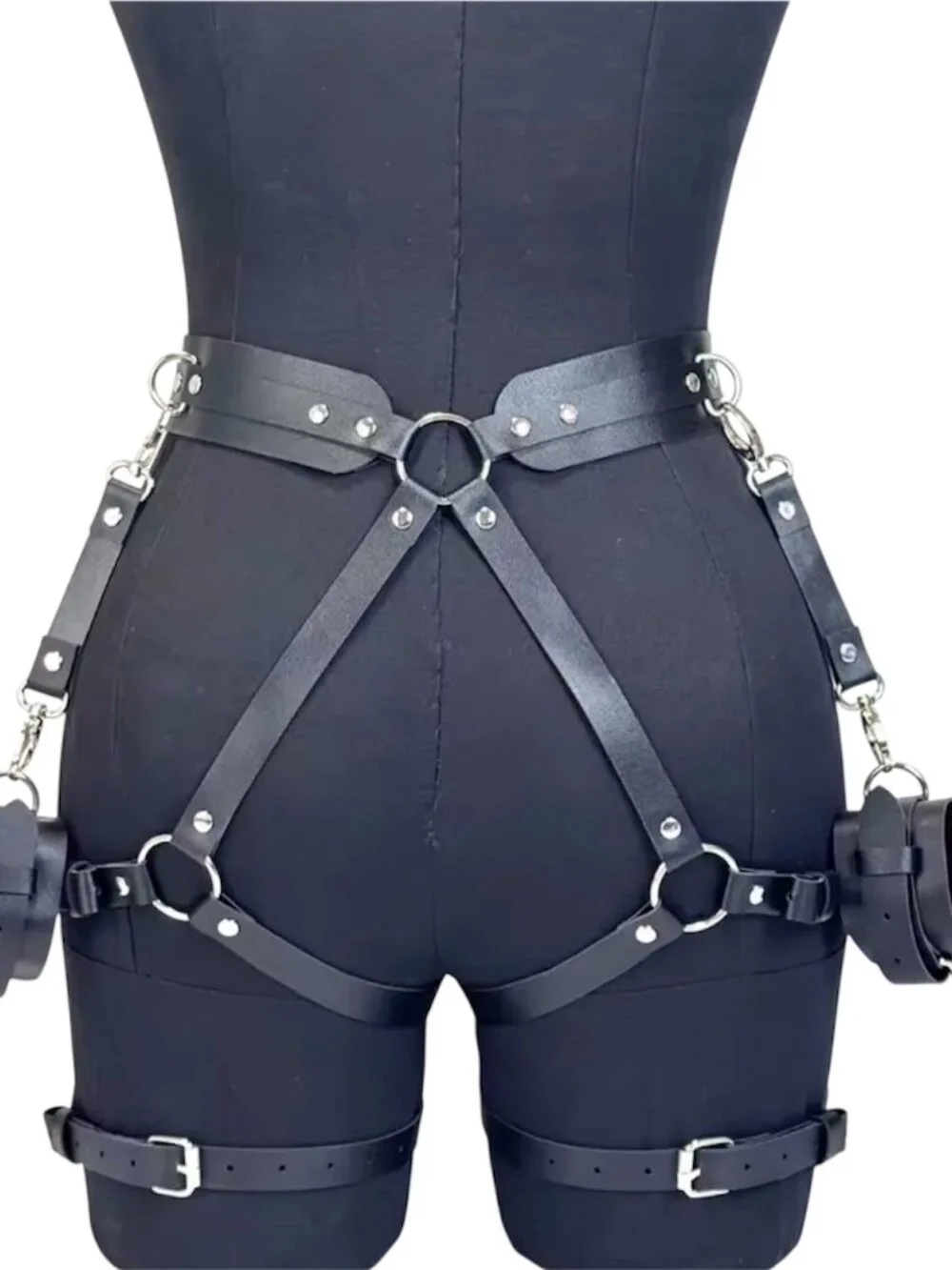 Women Fashion PU Leather Belt Gothic Harness